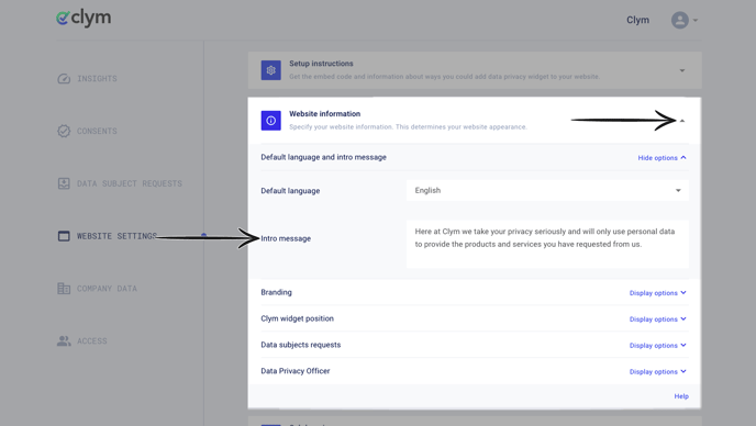 Website Settings Information 5